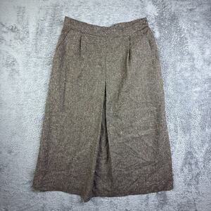 Vintage RUSS Tweed Wool Blend Maxi Skirt Made in USA High Waist 28" Brown